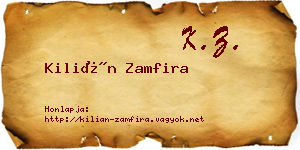 Kilián Zamfira névjegykártya